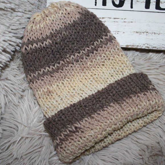 🤎 BROWN DOUBLE-KNIT BEANIE · 6–12 MO 👶 - Picture 4 of 6